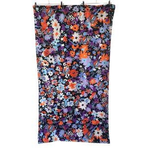 Slowtide Grateful Dead Beach Towel Flowers Stealie Skulls Purple 100% Cotton